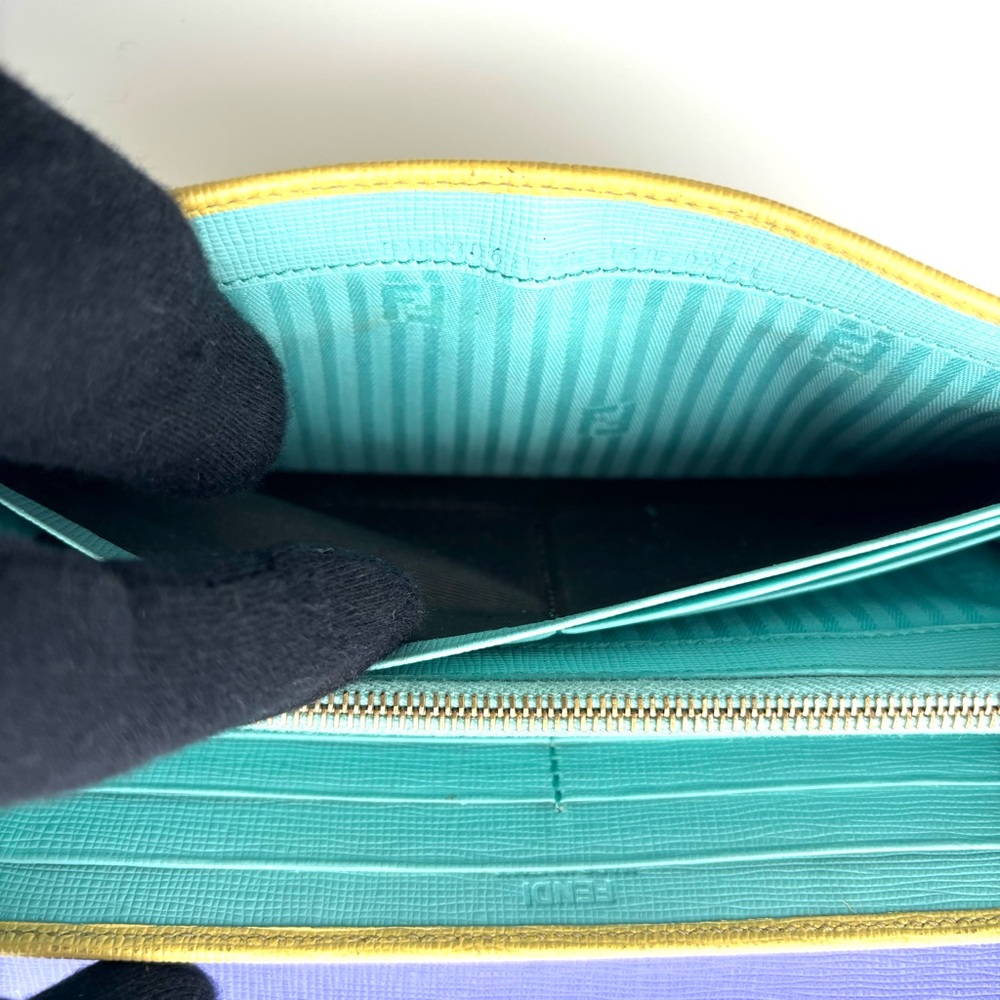 Fendi Blue and Yellow Women's Wallet - Picture 7 of 9